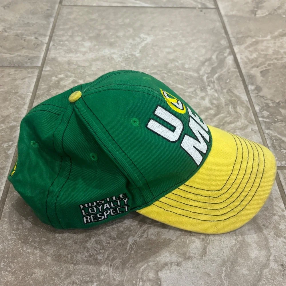 WWE John Cena U C ME Baseball Cap Green Yellow Hustle Loyalty Respect Hat